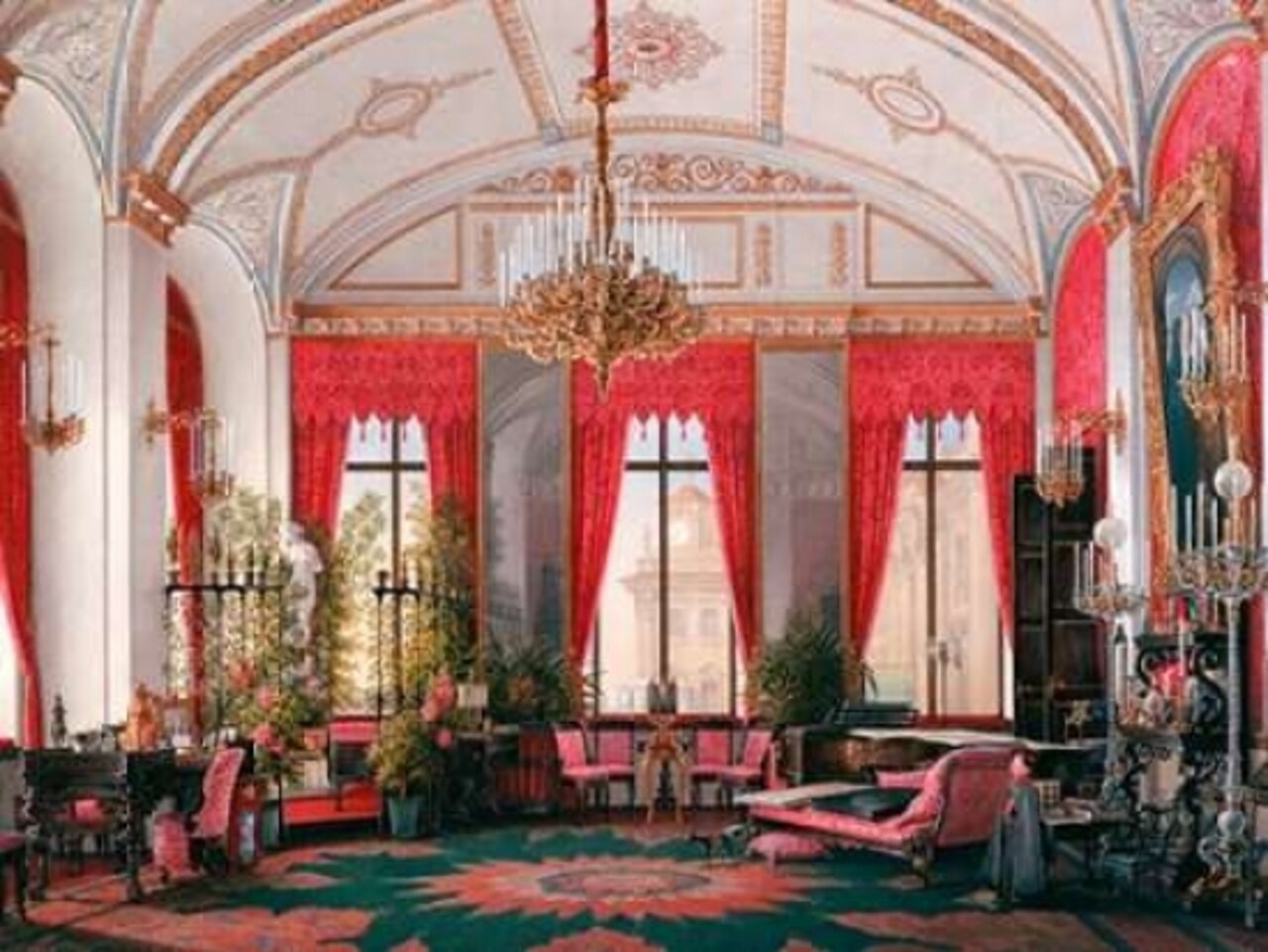 Interiors of the Winter Palace: the Raspberry Study Poster Print by Edward Petrovich Hau - Item # VARPDX3AA3812